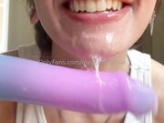 mentallyillmile Onlyfans sloppy dildo blowjob