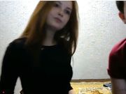 CocoSex Sexy redhead girl gets naked and starts sucking