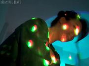 webpussi Sweet girl playing with bright lights