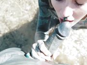 anuskatzz - Blowjob and cum on the edge of the ocean