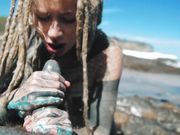 anuskatzz - Blowjob and cum on the edge of the ocean