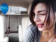 kristymack Cute online baby is playing with pussy in car
