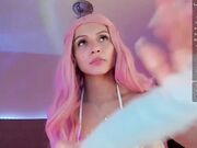 Misscharlotte1 aka Misscharlotte__ skinny model plays with a dildo toy