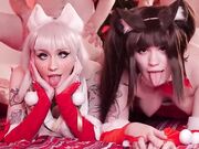 Zirael Rem and cherry_acid vanilla and chocola foursome sex