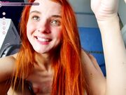 audreydevil - Skinny redhead whore jumps on a dildo in the bathroom