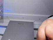 mikio_san Skinny Asian whore fucks pussy in a public show